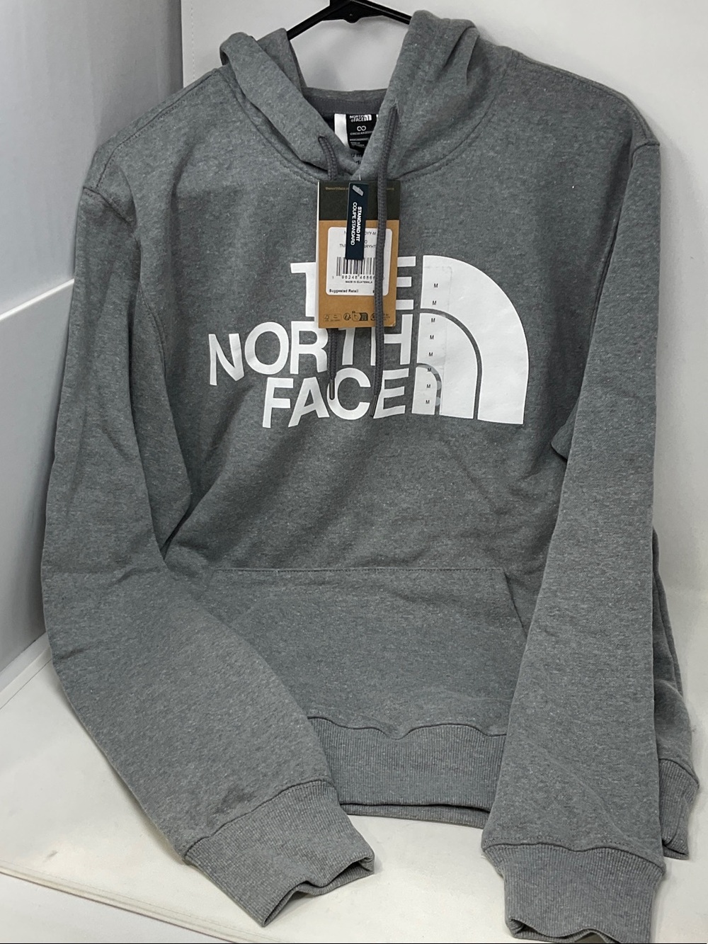 The North Face Gray Half Dome Hoodie with White Logo